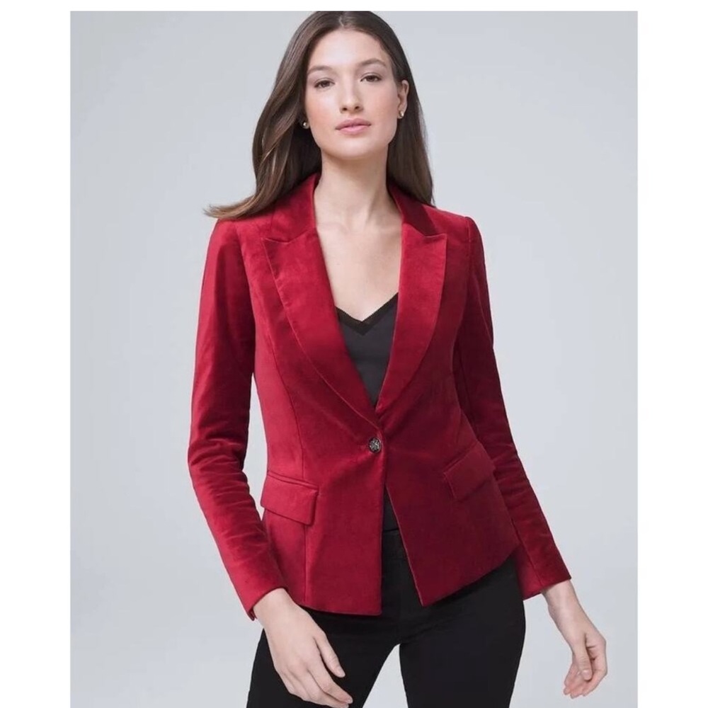 White House black market one button blazer size 12p burgundy red holiday